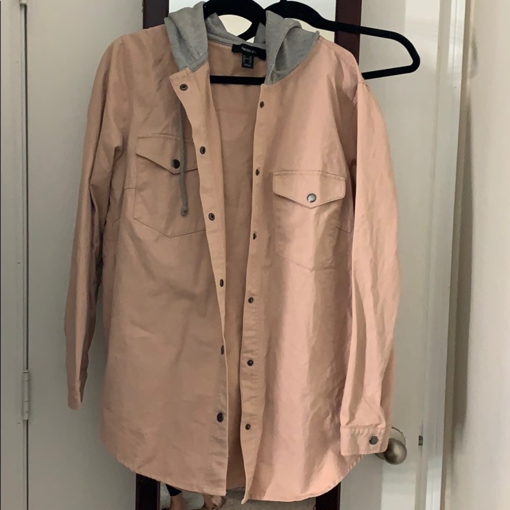 Button up cargo jacket with hood